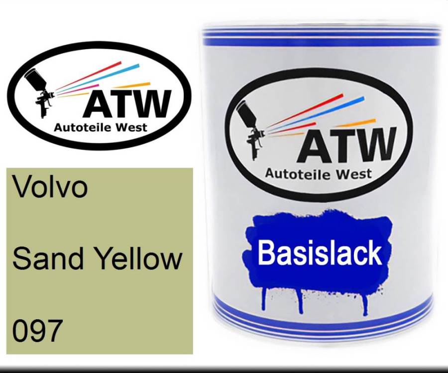 Volvo, Sand Yellow, 097: 1L Lackdose, von ATW Autoteile West.